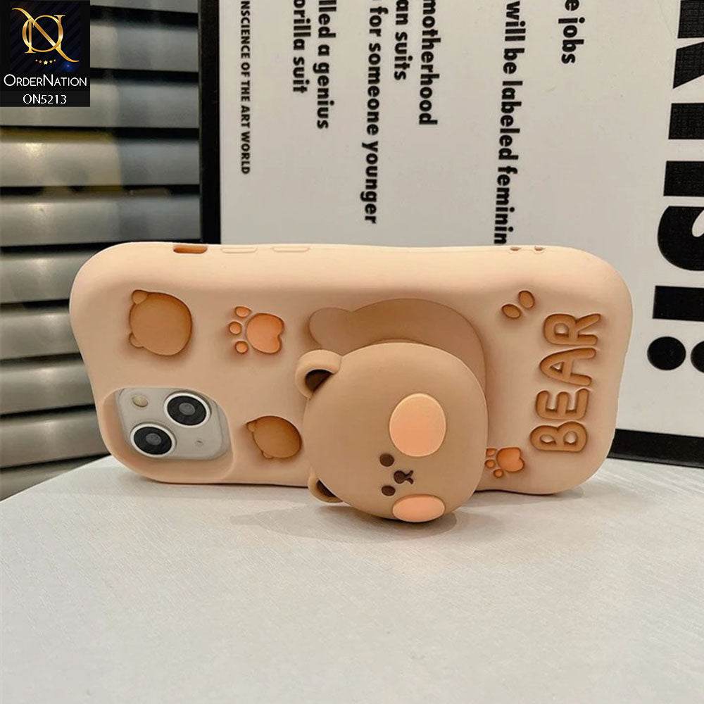 iPhone 13 Cover - Skin - Cute 3D Kawaii Cartoon Hidden Pop Holder Stand Soft Silicone Case - Futurestore.pk