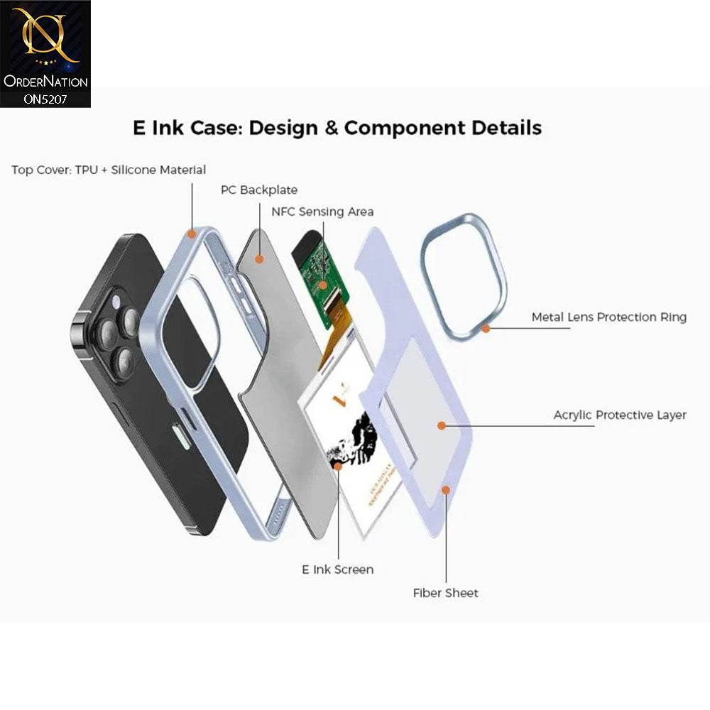 Samsung Galaxy S24 Ultra Cover - White - New Tecnology Four-Color E-ink Screen NFC DIY Phone Case - Futurestore.pk