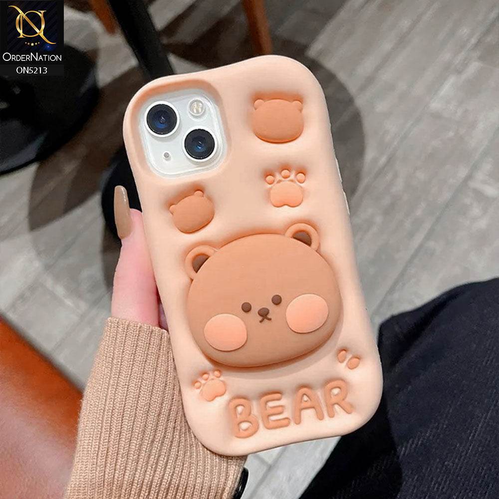 iPhone 13 Cover - Skin - Cute 3D Kawaii Cartoon Hidden Pop Holder Stand Soft Silicone Case - Futurestore.pk