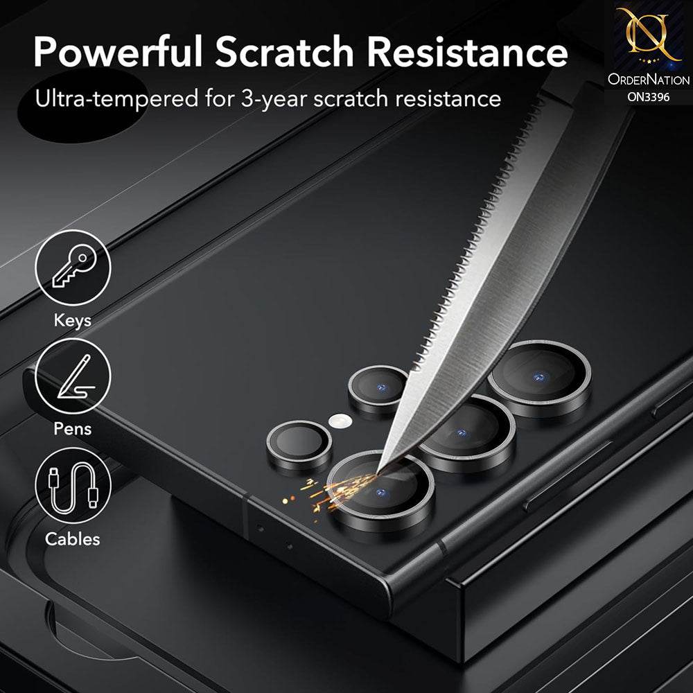 Samsung Galaxy S24 Ultra Camera Protector - Titanium Gray - Metal Ring Camera Glass Protector - Futurestore.pk