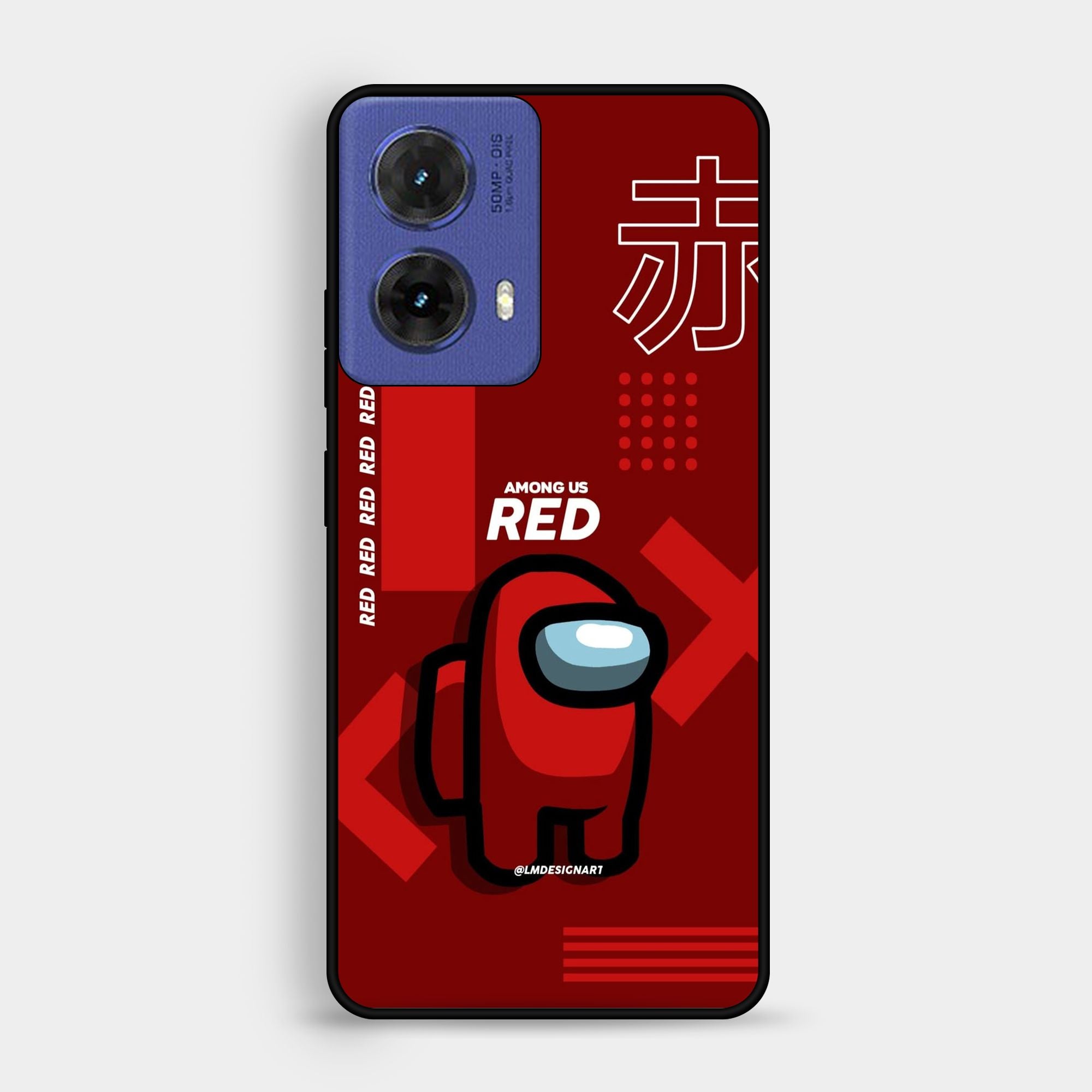 Motorola Moto G85 - A Red Robot With Background - Premium Glossy Phone Case