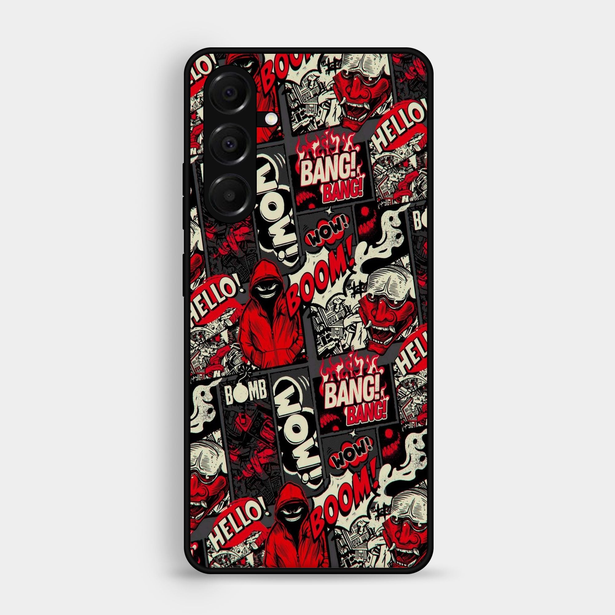 Samsung Galaxy S23 FE A Pattern Of Red And Premium Metal Printed Soft Bumper Shock Proof Case