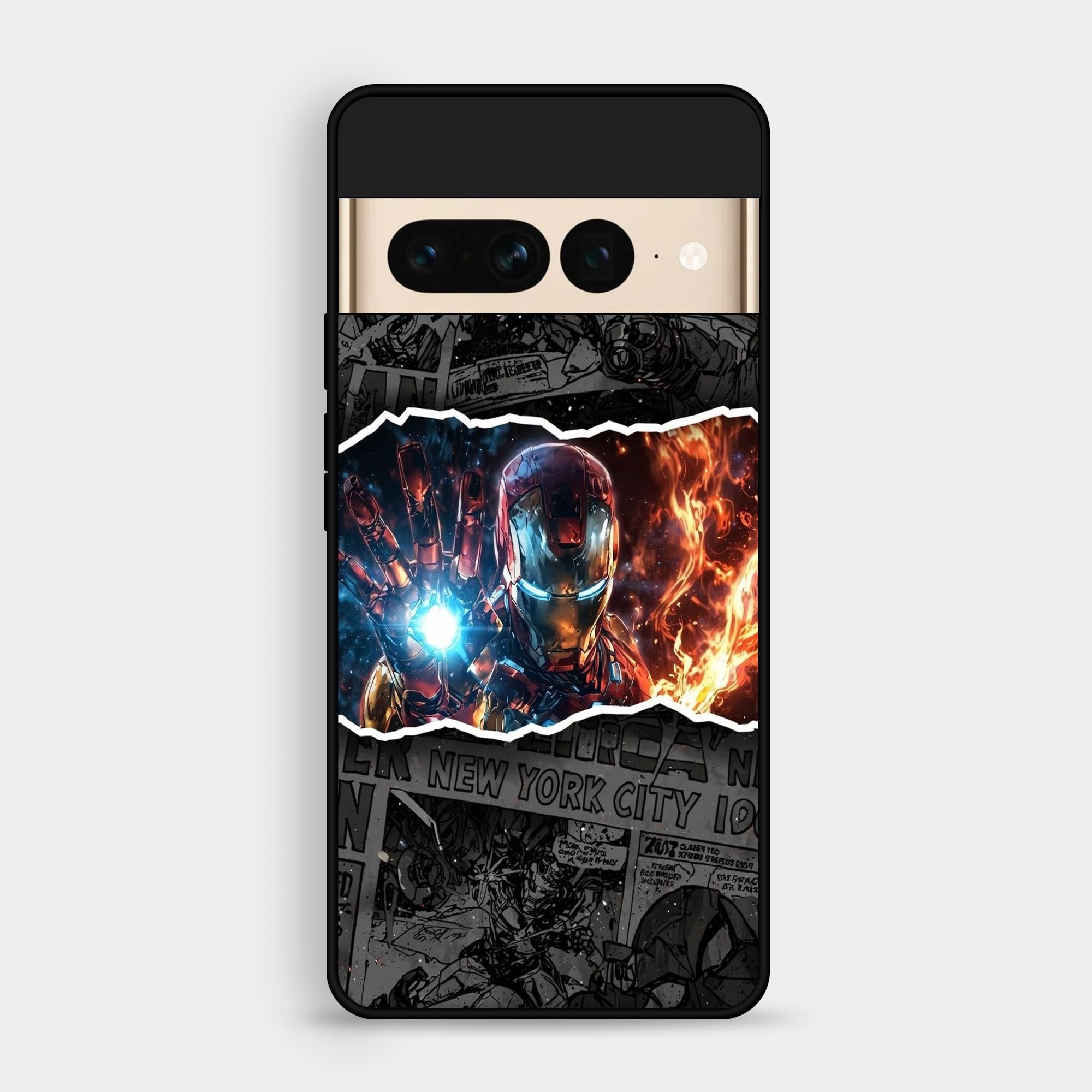 Google Pixel 7 Pro Iron Man Wallpapers - Premium Metal Printed Soft Bumper Shock Proof Case