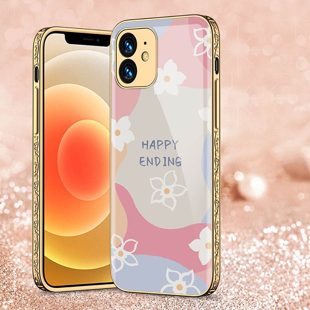 iPhone 11 Cover - Happy Series - Premium Electroplated Shutterproof Case Soft Silicon Borders Case Design1