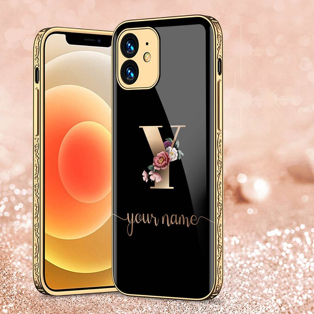 iPhone 11 Cover - Personalized Alphabet Series - Premium Electroplated Shutterproof Case Soft Silicon Borders Case Design1