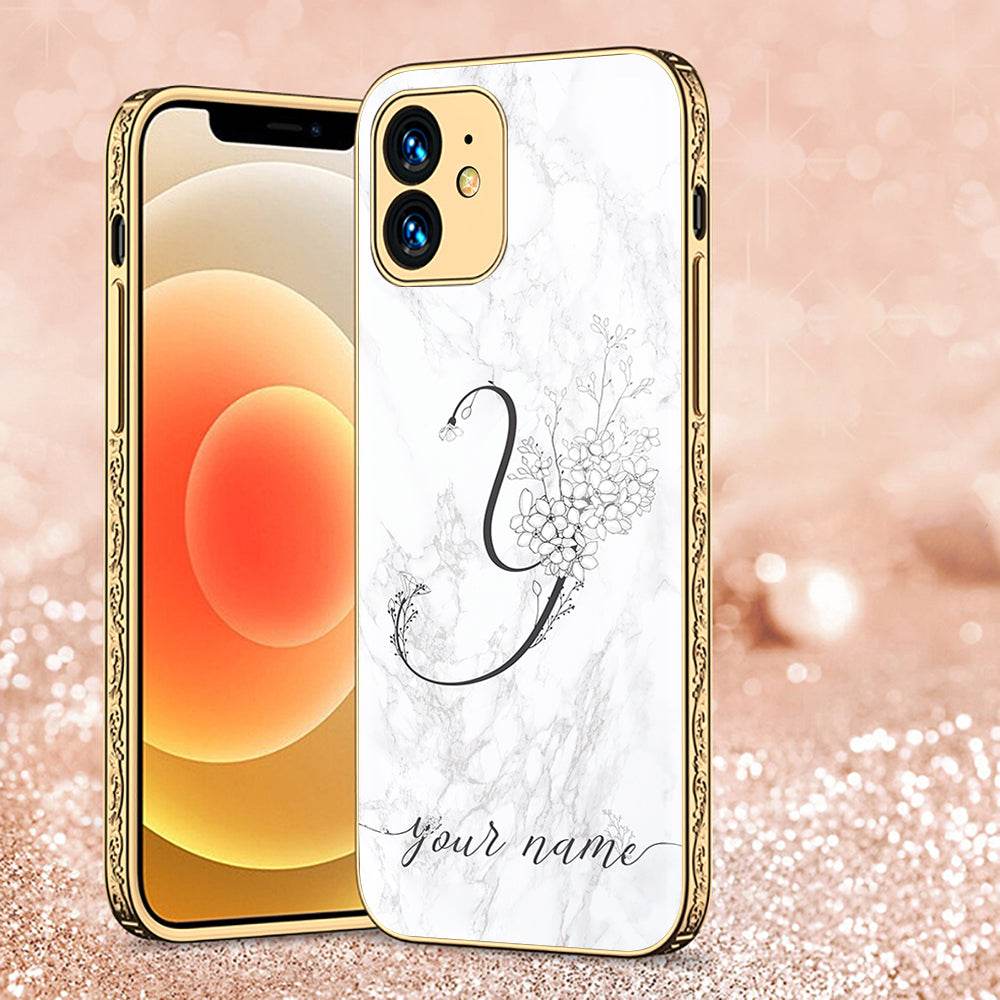 iPhone 11 Cover - Personalized Alphabet Series - Premium Electroplated Shutterproof Case Soft Silicon Borders Case Design4