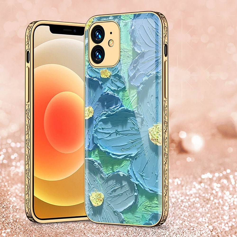 iPhone 11 Cover - Floral Series - Premium Electroplated Shutterproof Case Soft Silicon Borders Case Design1