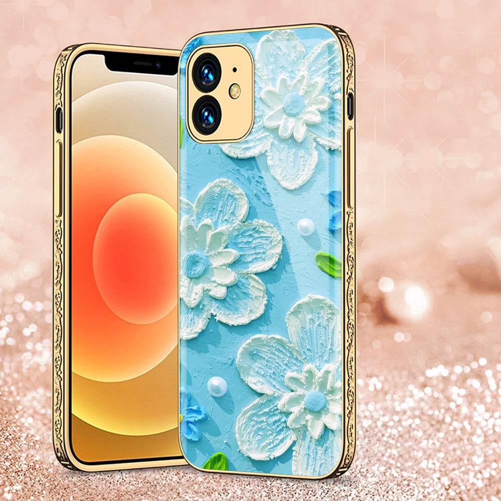 iPhone 11 Cover - Floral Series - Premium Electroplated Shutterproof Case Soft Silicon Borders Case Design3