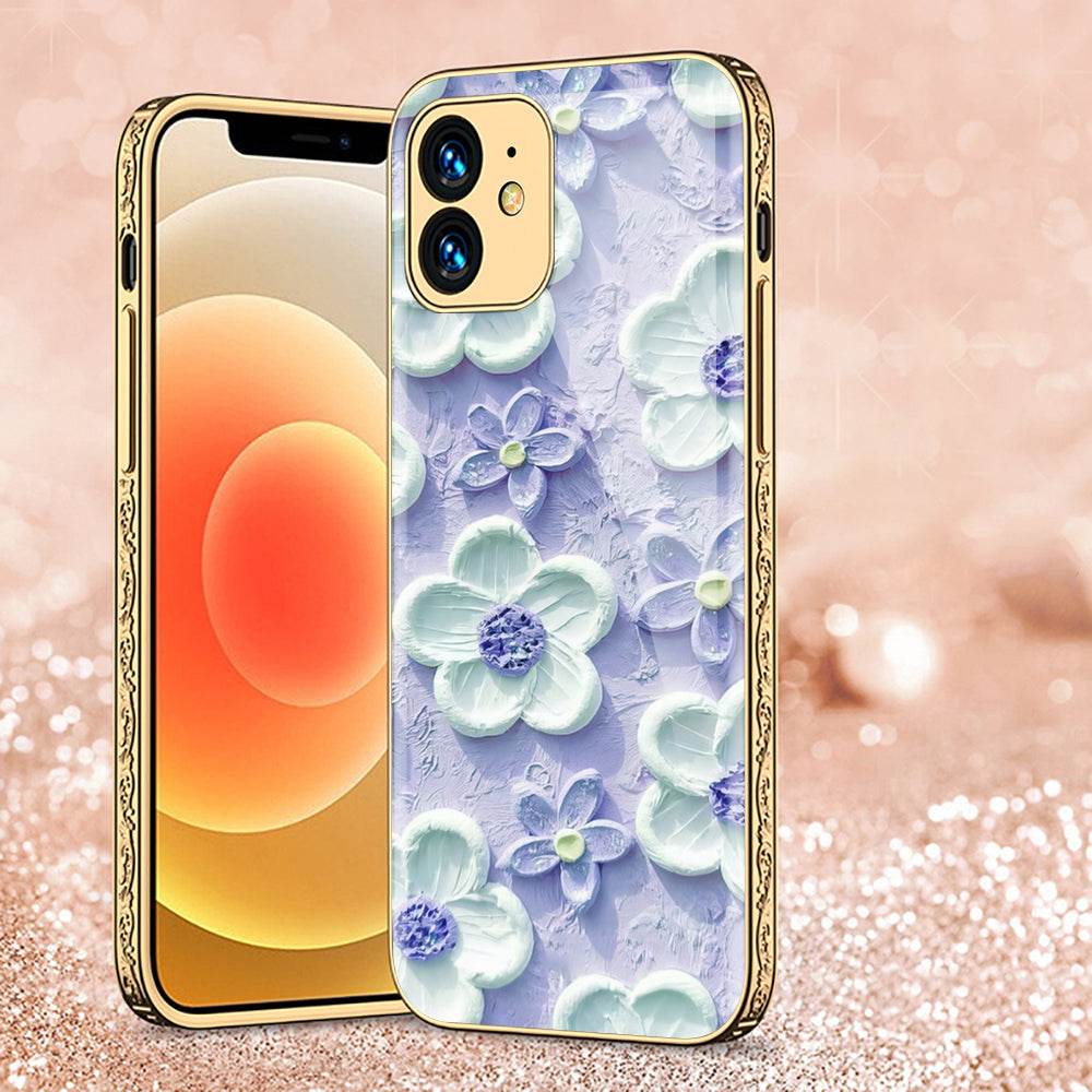 iPhone 11 Cover - Floral Series - Premium Electroplated Shutterproof Case Soft Silicon Borders Case Design4