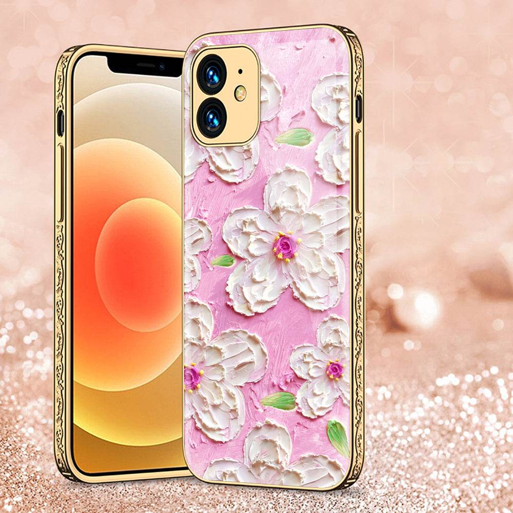 iPhone 11 Cover - Floral Series - Premium Electroplated Shutterproof Case Soft Silicon Borders Case Design5
