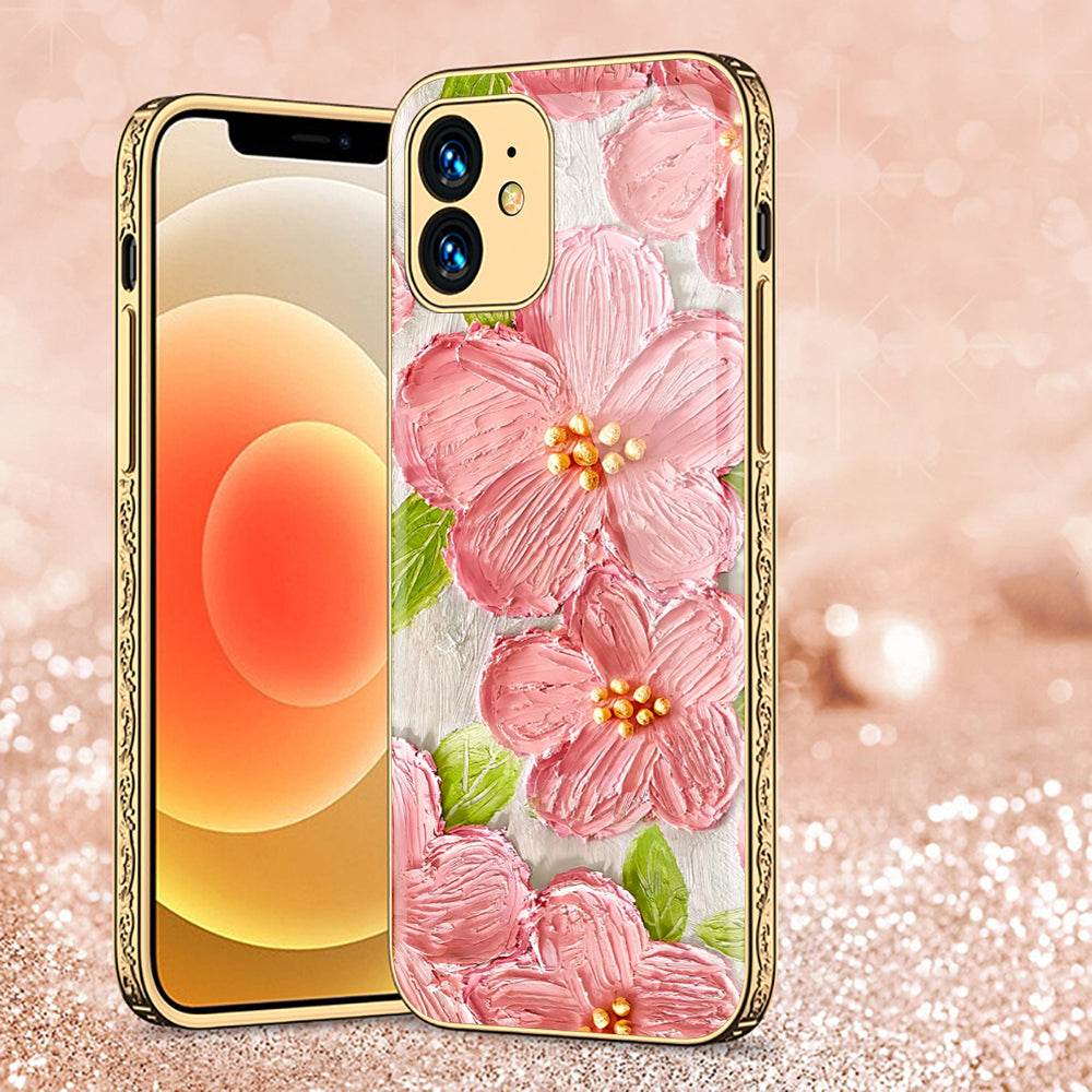 iPhone 11 Cover - Floral Series - Premium Electroplated Shutterproof Case Soft Silicon Borders Case Design9