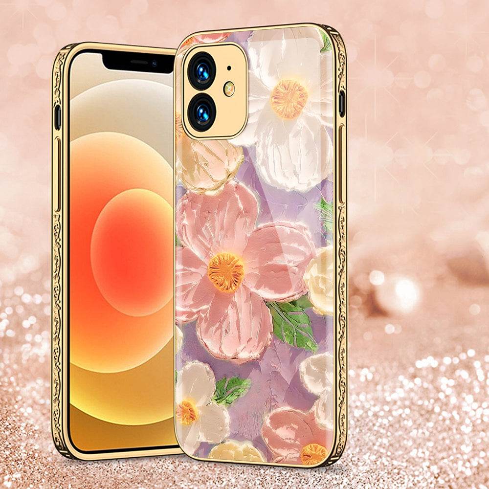 iPhone 11 Cover - Floral Series - Premium Electroplated Shutterproof Case Soft Silicon Borders Case Design11