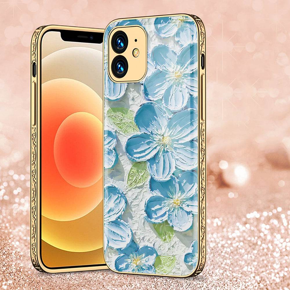 iPhone 11 Cover - Floral Series - Premium Electroplated Shutterproof Case Soft Silicon Borders Case Design12