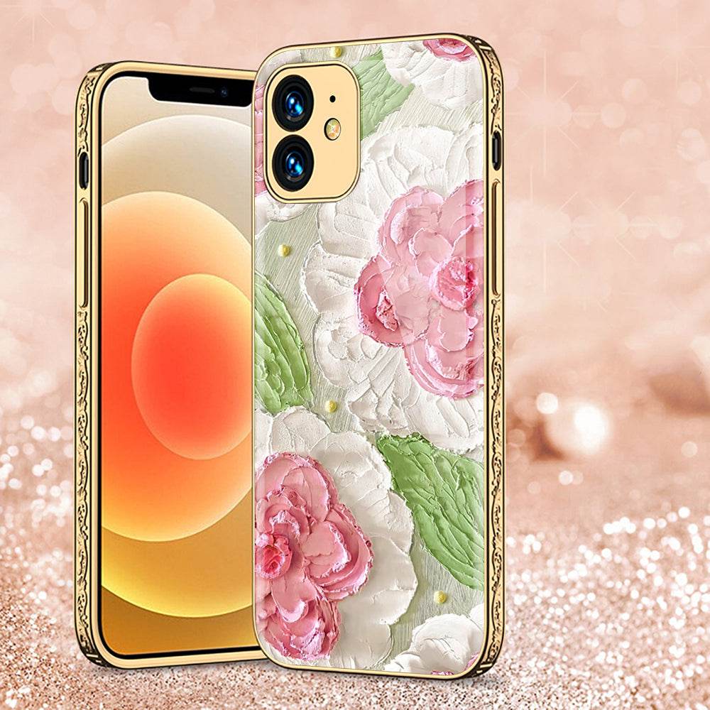 iPhone 11 Cover - Floral Series - Premium Electroplated Shutterproof Case Soft Silicon Borders Case Design13