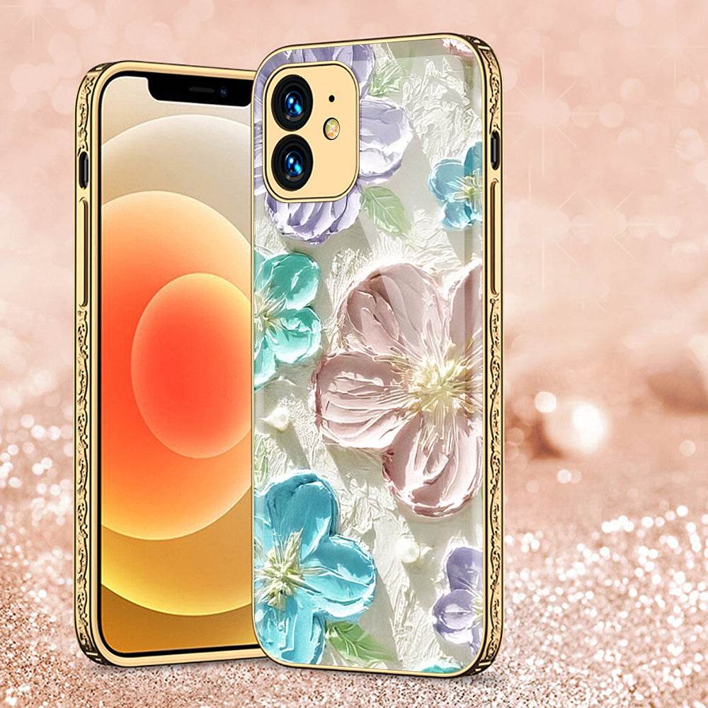 iPhone 11 Cover - Floral Series - Premium Electroplated Shutterproof Case Soft Silicon Borders Case Design14