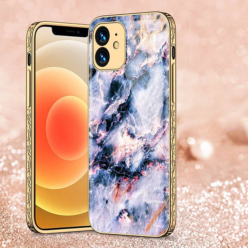 iPhone 11 Cover - Colorful Marble Series - Premium Electroplated Shutterproof Case Soft Silicon Borders Case - Futurestore.pk