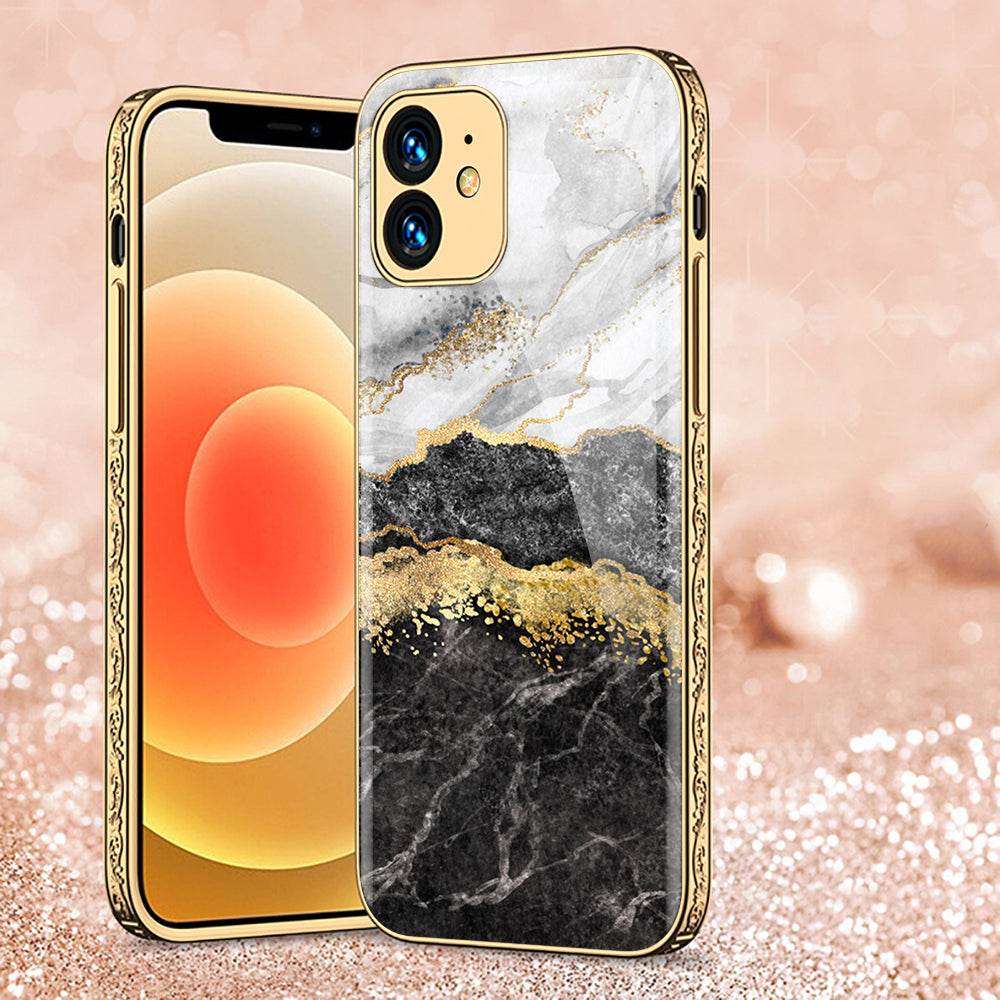 iPhone 11 Cover - Colorful Marble Series - Premium Electroplated Shutterproof Case Soft Silicon Borders Case - Futurestore.pk
