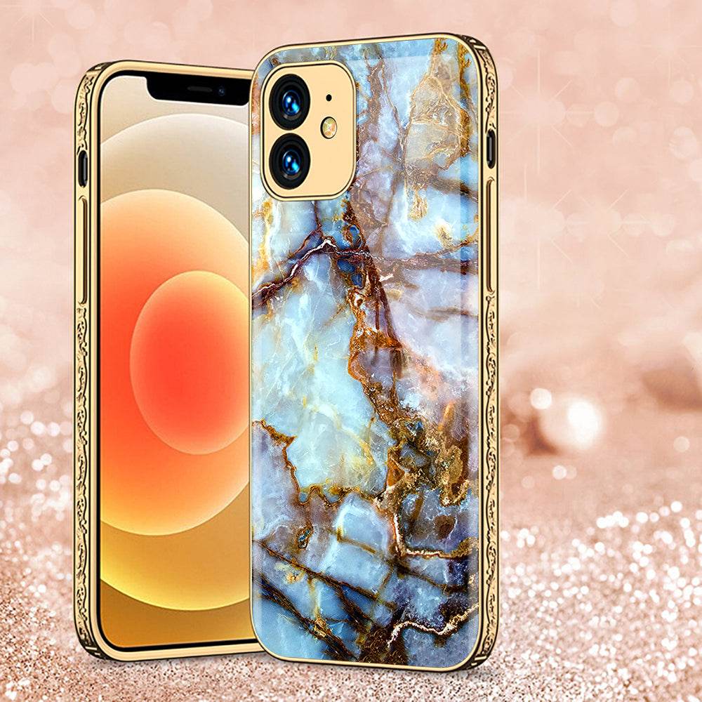 iPhone 11 Cover - Colorful Marble Series - Premium Electroplated Shutterproof Case Soft Silicon Borders Case - Futurestore.pk