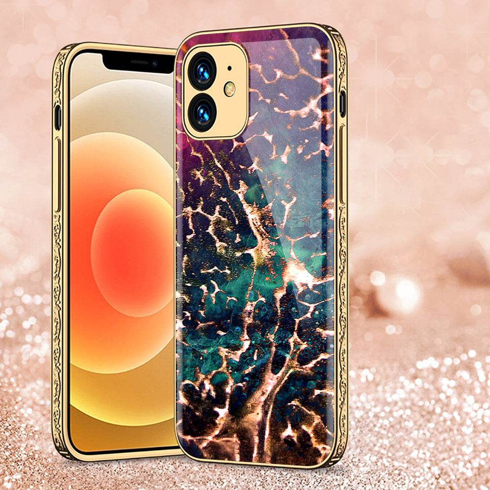 iPhone 11 Cover - Colorful Marble Series - Premium Electroplated Shutterproof Case Soft Silicon Borders Case - Futurestore.pk
