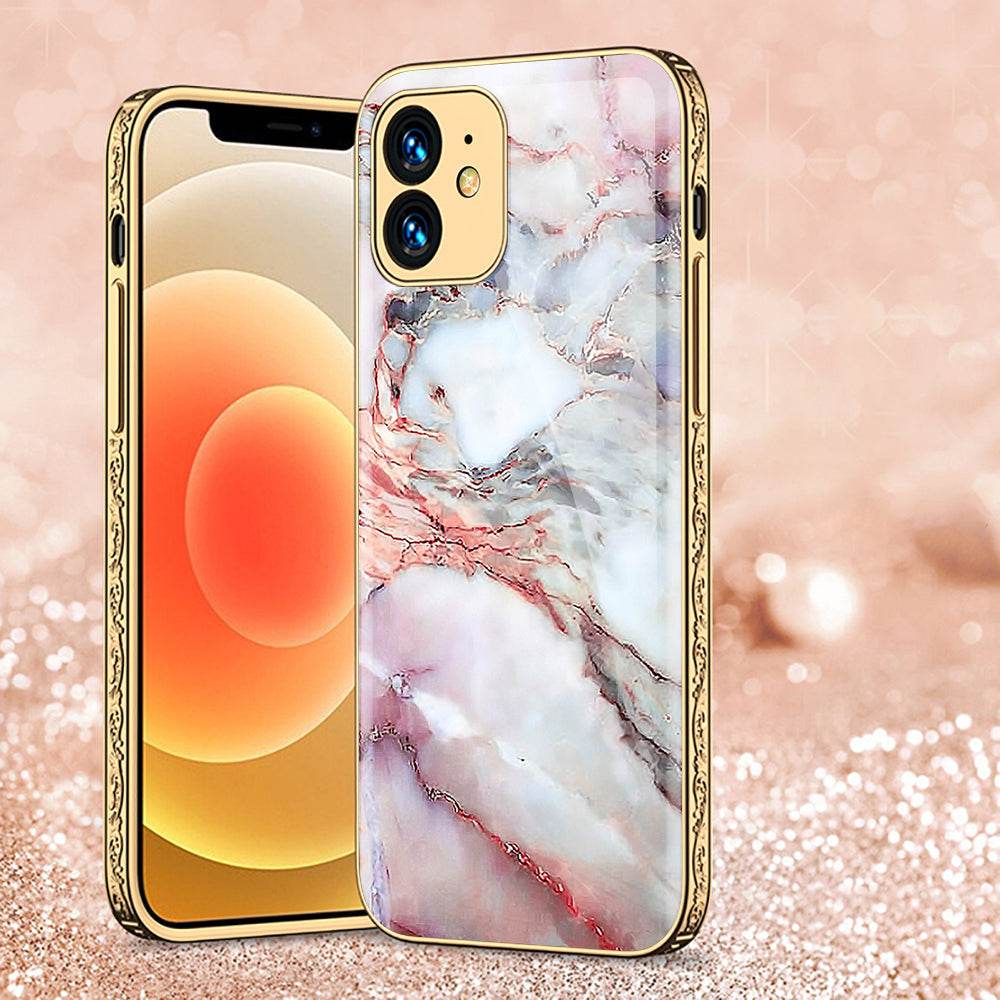 iPhone 11 Cover - Colorful Marble Series - Premium Electroplated Shutterproof Case Soft Silicon Borders Case - Futurestore.pk