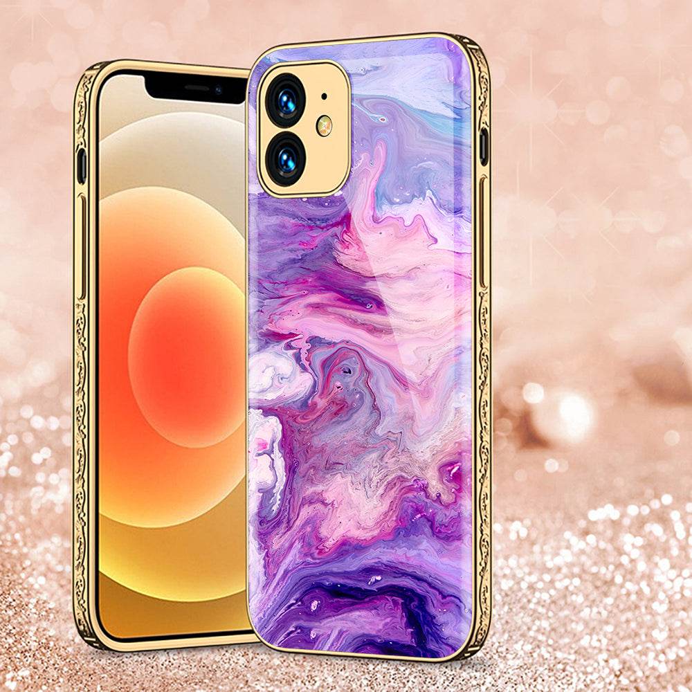 iPhone 11 Cover - Colorful Marble Series - Premium Electroplated Shutterproof Case Soft Silicon Borders Case - Futurestore.pk