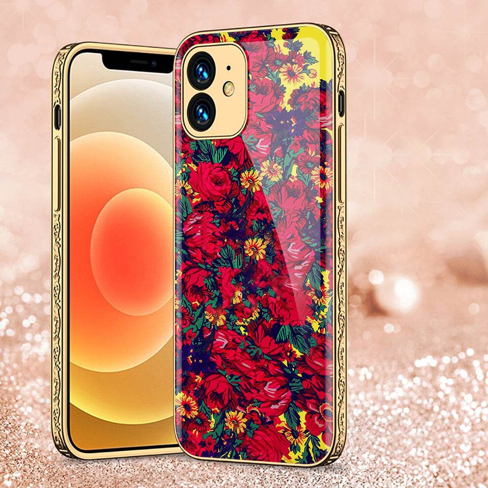 iPhone 11 Cover - Floral Series - Premium Electroplated Shutterproof Case Soft Silicon Borders Case - Futurestore.pk