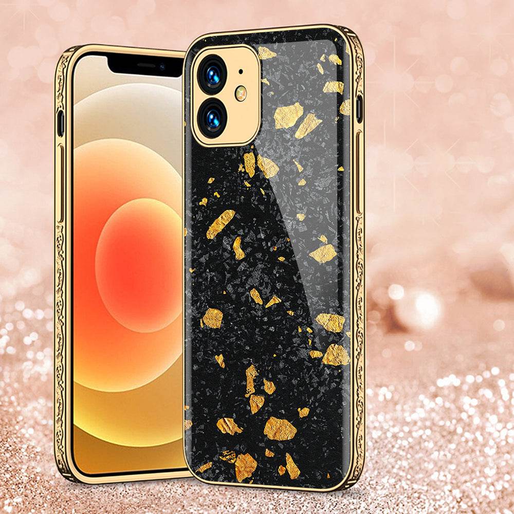 iPhone 11 Cover - Black Marble Series - Premium Electroplated Shutterproof Case Soft Silicon Borders Case - Futurestore.pk