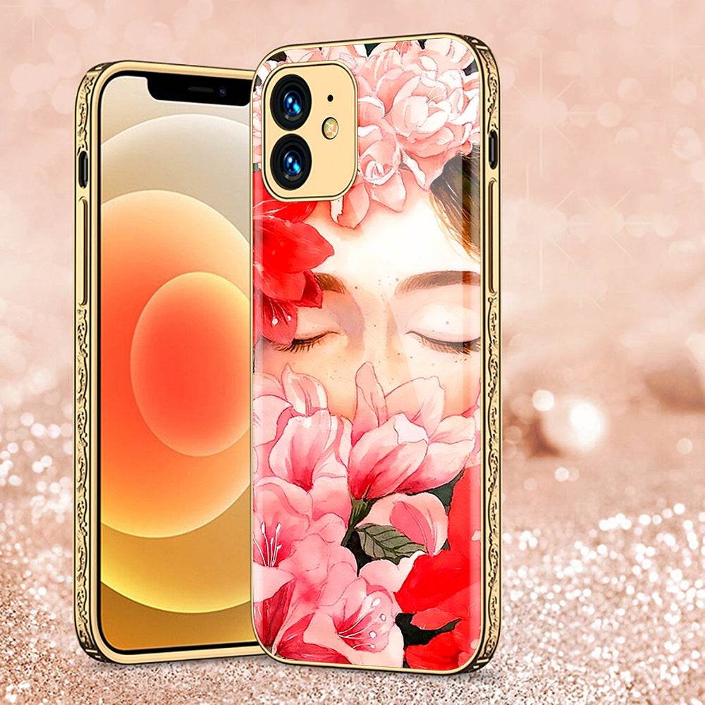 iPhone 11 Cover - Floral Series - Premium Electroplated Shutterproof Case Soft Silicon Borders Case - Futurestore.pk
