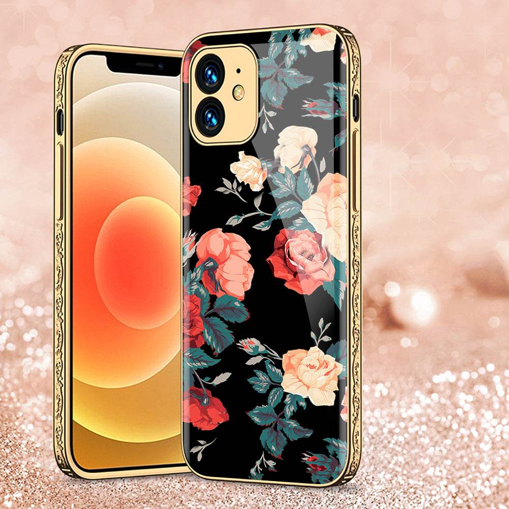 iPhone 11 Cover - Floral Series 2 - Premium Electroplated Shutterproof Case Soft Silicon Borders Case Design2