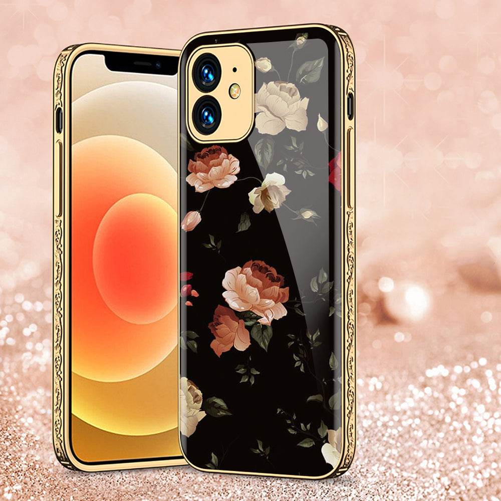 iPhone 11 Cover - Floral Series 2 - Premium Electroplated Shutterproof Case Soft Silicon Borders Case Design4