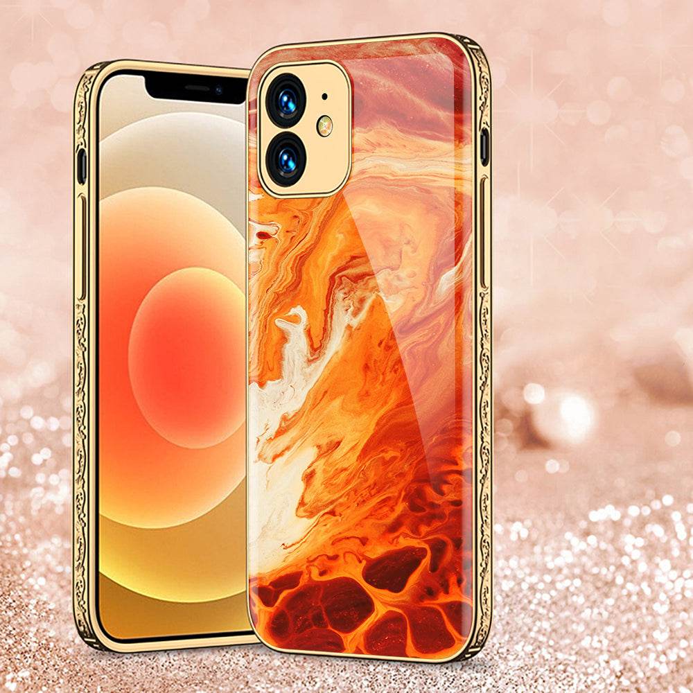 iPhone 11 Cover - Mystic Marble Series - Premium Electroplated Shutterproof Case Soft Silicon Borders Case - Futurestore.pk