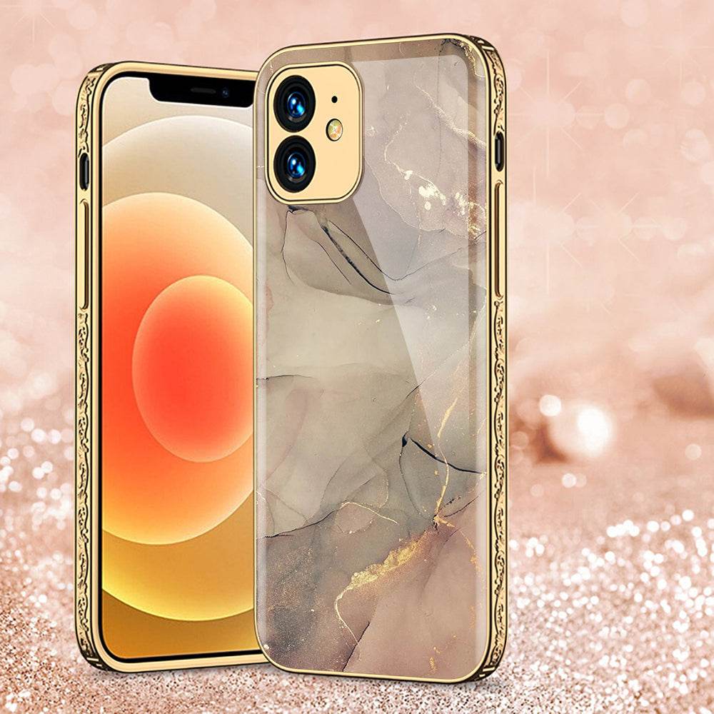 iPhone 11 Cover - Mystic Marble Series - Premium Electroplated Shutterproof Case Soft Silicon Borders Case - Futurestore.pk