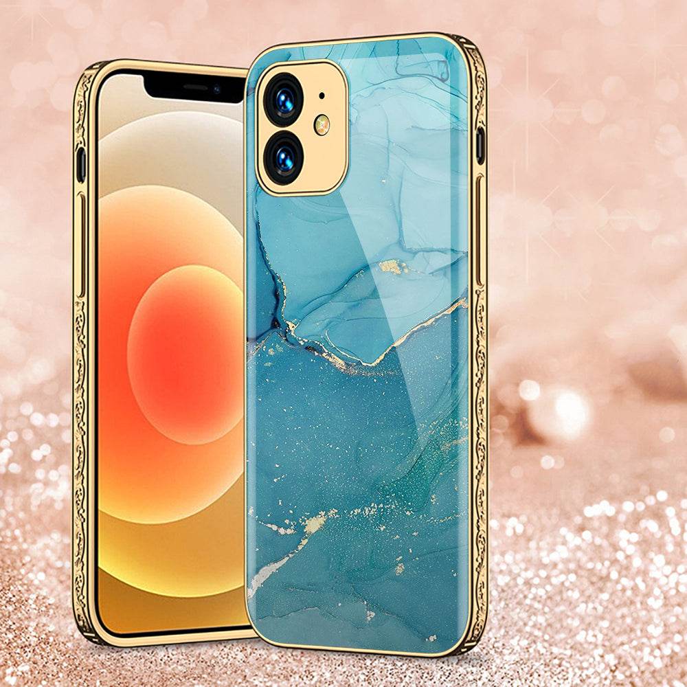 iPhone 11 Cover - Mystic Marble Series - Premium Electroplated Shutterproof Case Soft Silicon Borders Case - Futurestore.pk