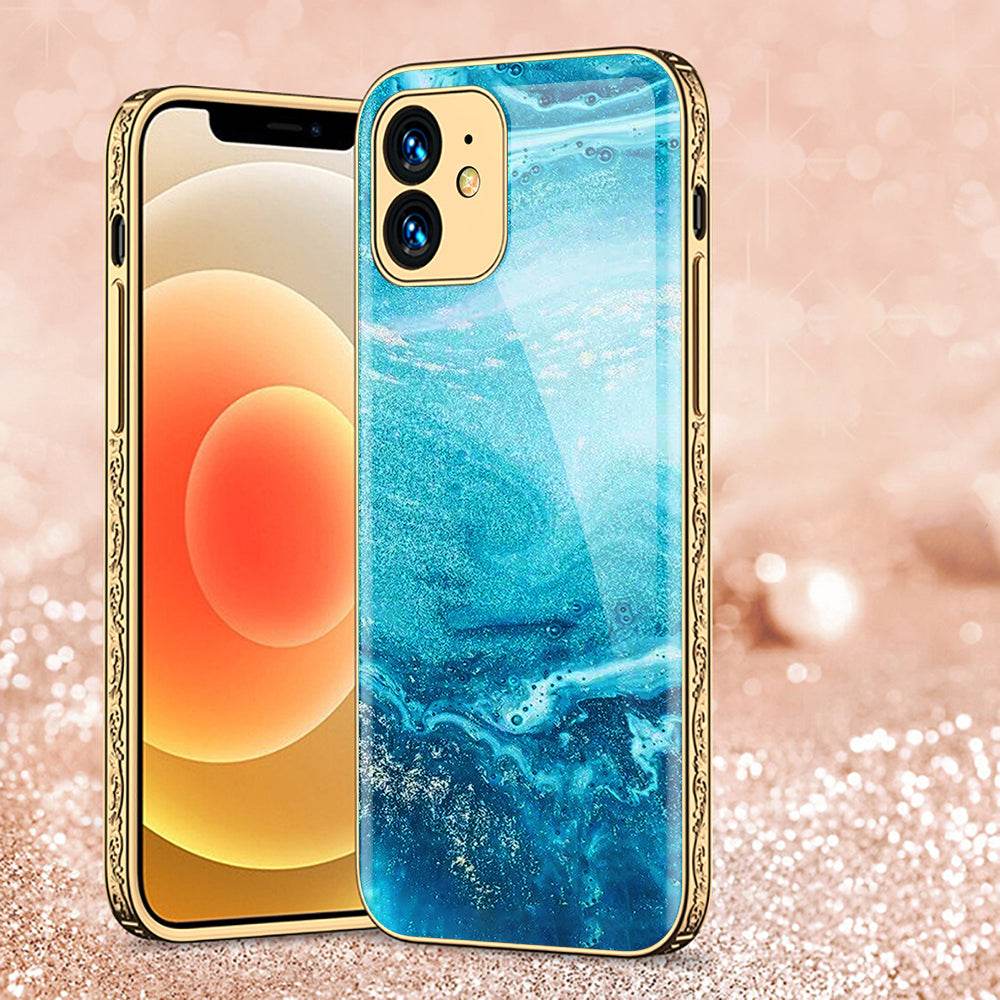 iPhone 11 Cover - Mystic Marble Series - Premium Electroplated Shutterproof Case Soft Silicon Borders Case - Futurestore.pk