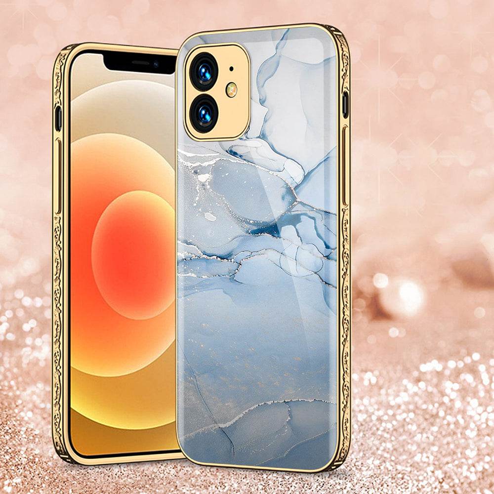 iPhone 11 Cover - Mystic Marble Series - Premium Electroplated Shutterproof Case Soft Silicon Borders Case - Futurestore.pk