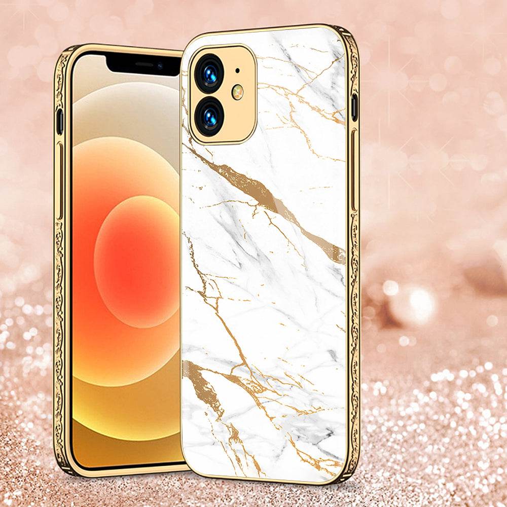 iPhone 11 Cover - Mystic Marble Series - Premium Electroplated Shutterproof Case Soft Silicon Borders Case - Futurestore.pk