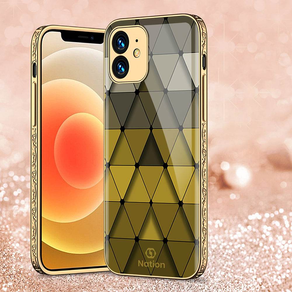 iPhone 11 Cover - Onation Pyramid Series - Premium Electroplated Shutterproof Case Soft Silicon Borders Case - Futurestore.pk