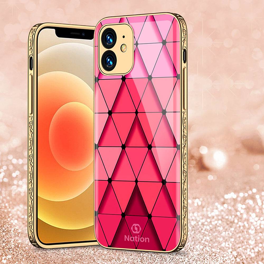 iPhone 11 Cover - Onation Pyramid Series - Premium Electroplated Shutterproof Case Soft Silicon Borders Case - Futurestore.pk