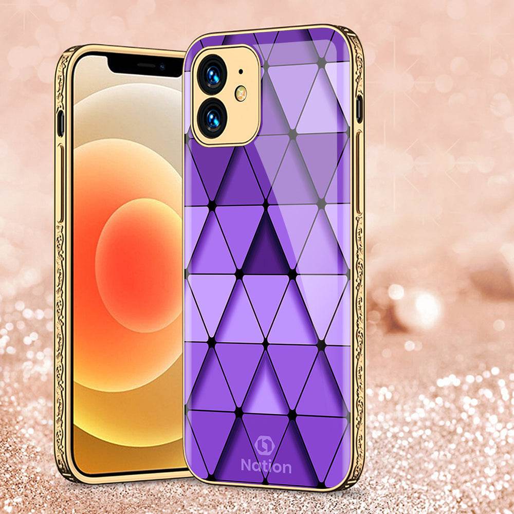 iPhone 11 Cover - Onation Pyramid Series - Premium Electroplated Shutterproof Case Soft Silicon Borders Case - Futurestore.pk