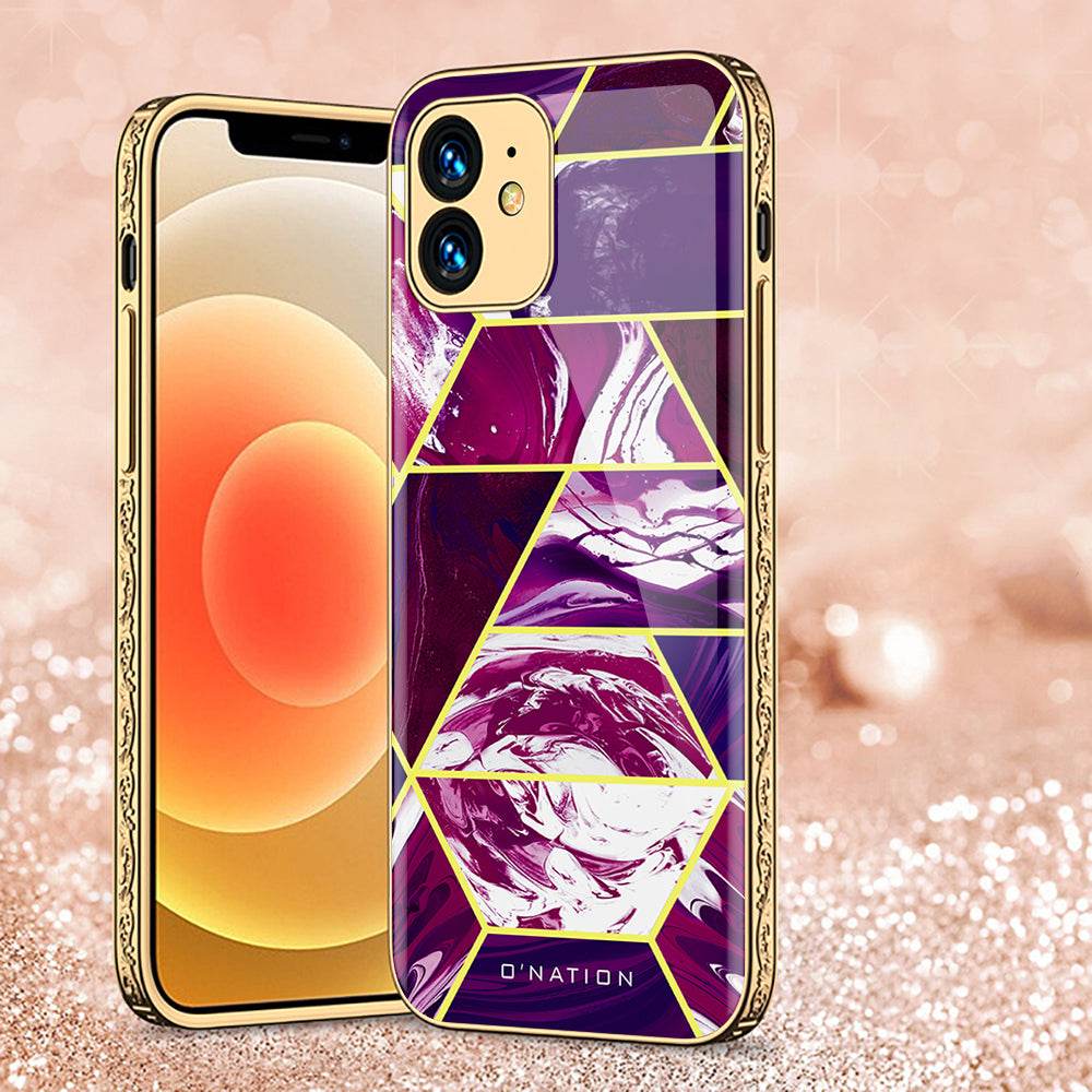 iPhone 11 Cover - O'Nation Shades of Marble Series - Premium Electroplated Shutterproof Case Soft Silicon Borders Case Design3