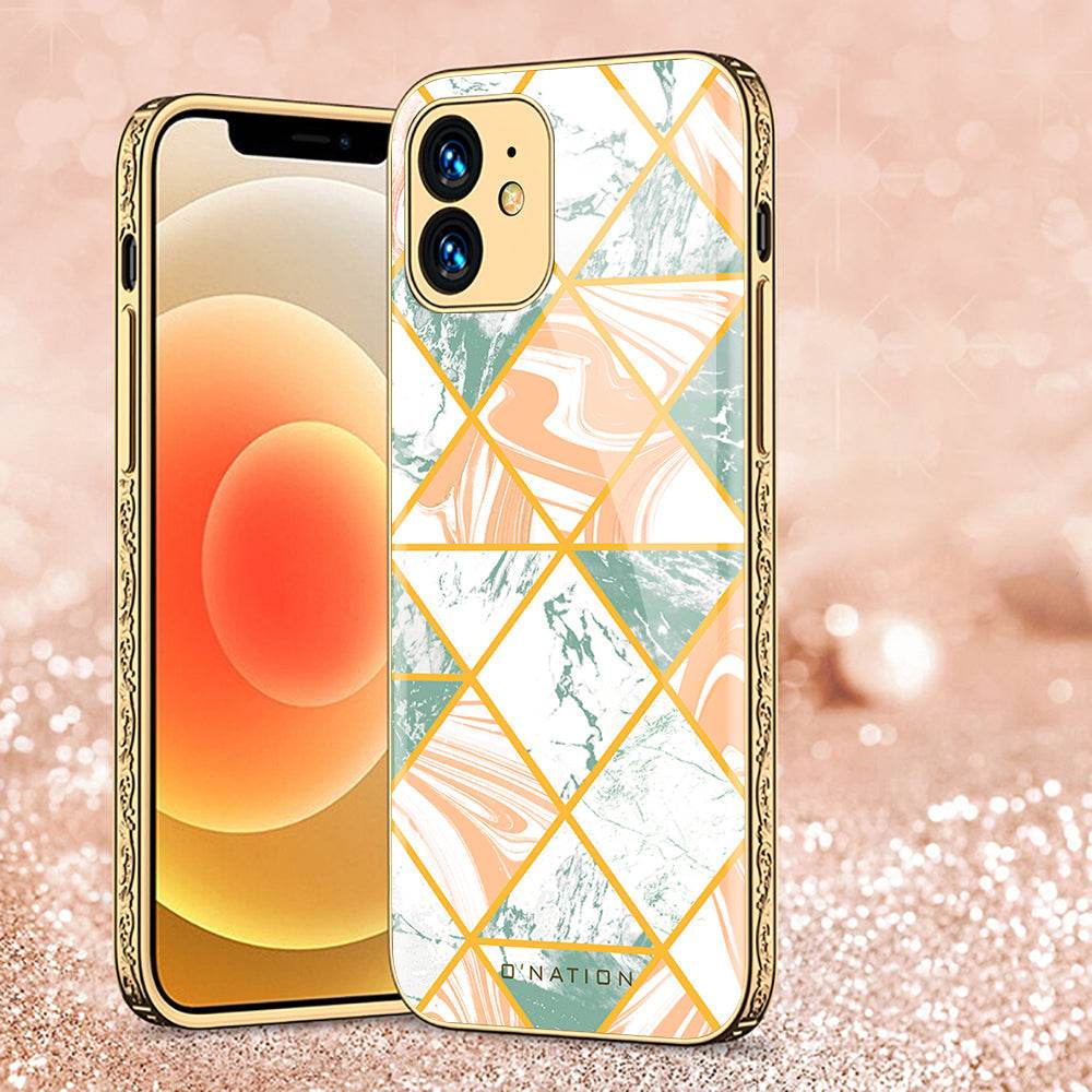 iPhone 11 Cover - O'Nation Shades of Marble Series - Premium Electroplated Shutterproof Case Soft Silicon Borders Case Design4