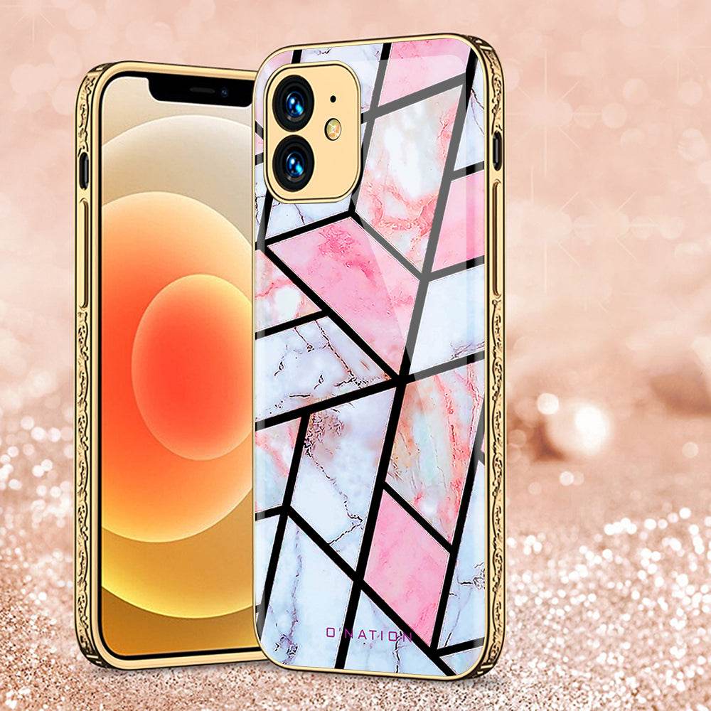 iPhone 11 Cover - O'Nation Shades of Marble Series - Premium Electroplated Shutterproof Case Soft Silicon Borders Case Design5