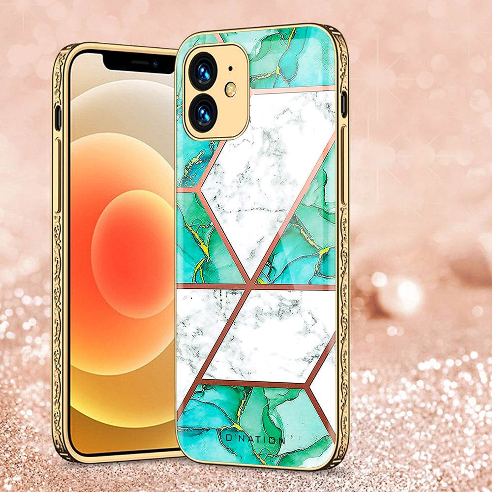 iPhone 11 Cover - O'Nation Shades of Marble Series - Premium Electroplated Shutterproof Case Soft Silicon Borders Case Design6