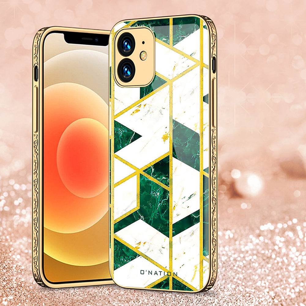 iPhone 11 Cover - O'Nation Shades of Marble Series - Premium Electroplated Shutterproof Case Soft Silicon Borders Case Design8