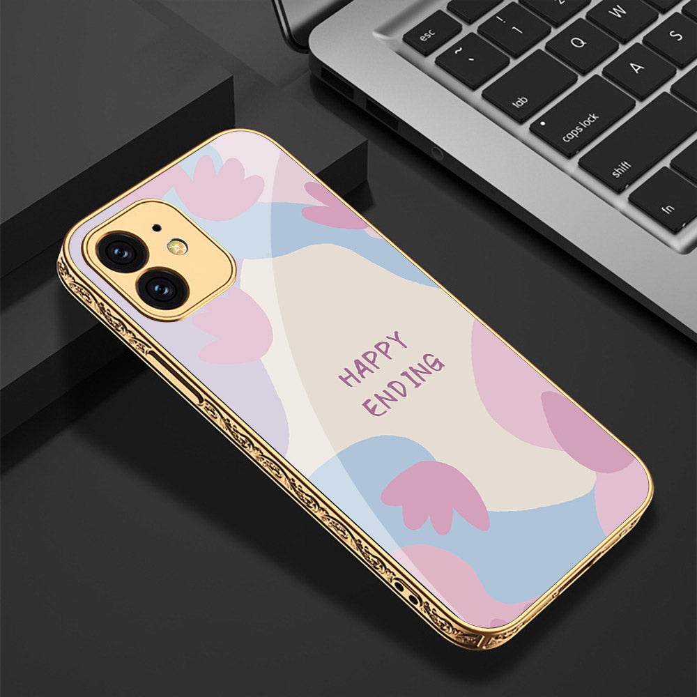 iPhone 11 Cover - Happy Series - Premium Electroplated Shutterproof Case Soft Silicon Borders Case