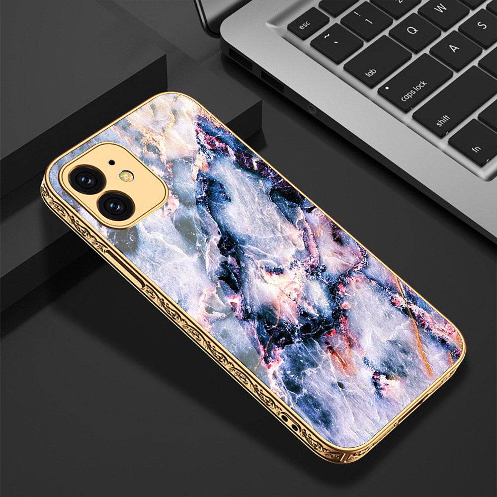 iPhone 11 Cover - Colorful Marble Series - Premium Electroplated Shutterproof Case Soft Silicon Borders Case - Futurestore.pk