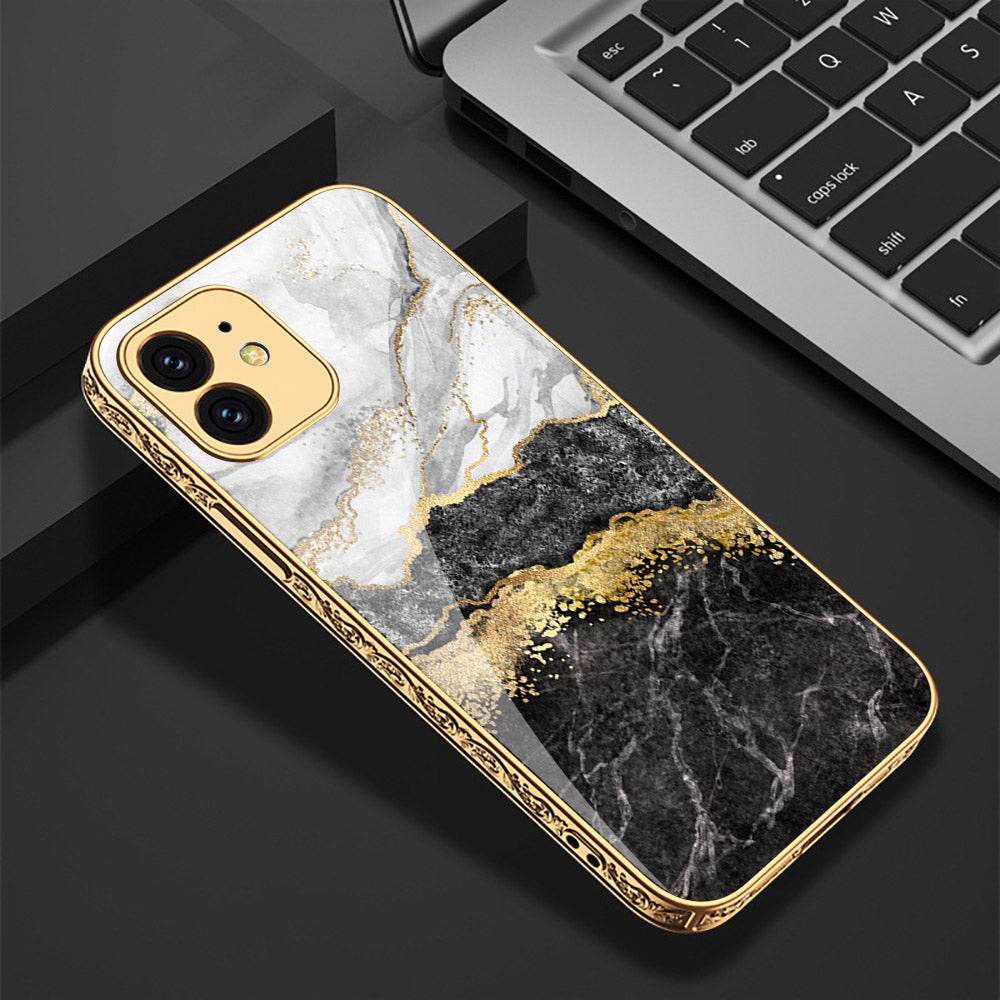 iPhone 11 Cover - Colorful Marble Series - Premium Electroplated Shutterproof Case Soft Silicon Borders Case - Futurestore.pk
