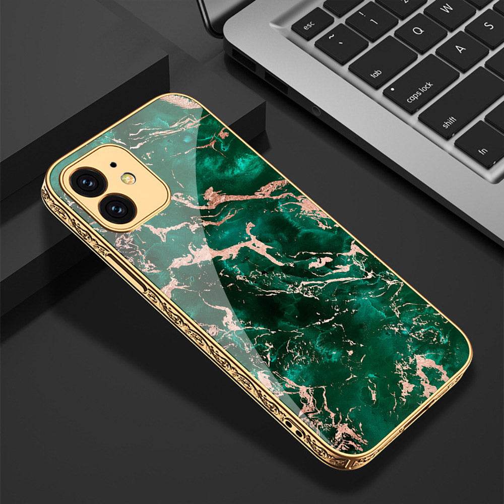 iPhone 11 Cover - Colorful Marble Series - Premium Electroplated Shutterproof Case Soft Silicon Borders Case - Futurestore.pk