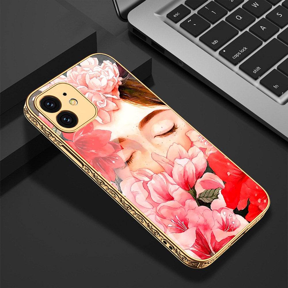 iPhone 11 Cover - Floral Series - Premium Electroplated Shutterproof Case Soft Silicon Borders Case - Futurestore.pk