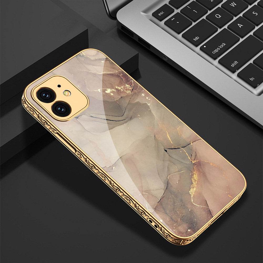 iPhone 11 Cover - Mystic Marble Series - Premium Electroplated Shutterproof Case Soft Silicon Borders Case - Futurestore.pk